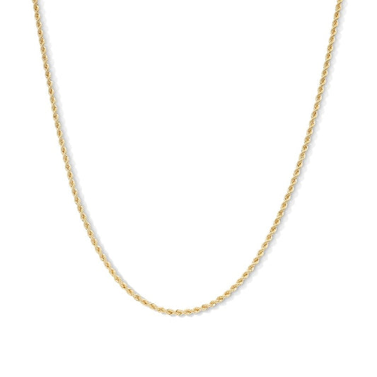 10K Gold Bonded Diamond-Cut Rope Chain - 18"
