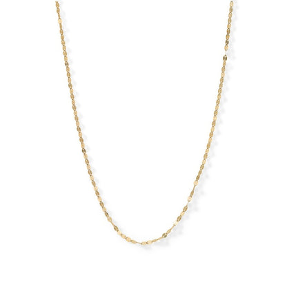 10K Solid Gold Mirror Chain Made in Italy - 18"