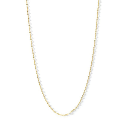 10K Solid Gold Mirror Chain Made in Italy - 16"