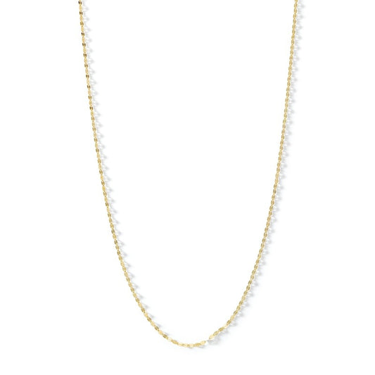 10K Solid Gold Mirror Chain Made in Italy - 16"