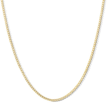 14K Hollow Gold Bonded Curb Chain - 18"