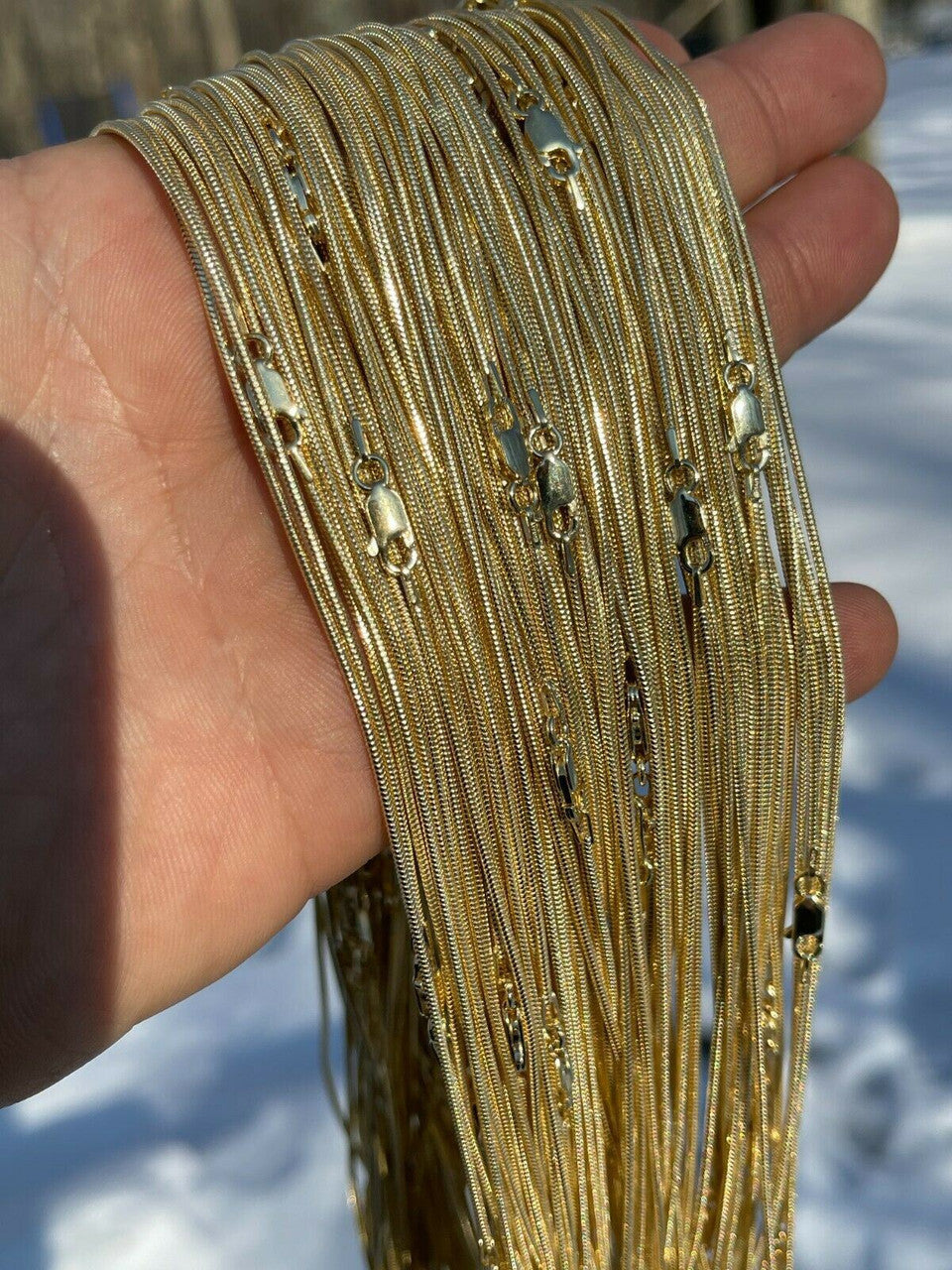 Snake Chain Necklace - 14k Gold Vermeil 925 Sterling Silver - 14"-30" - 1.5mm