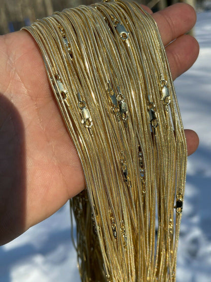 Snake Chain Necklace - 14k Gold Vermeil 925 Sterling Silver - 14"-30" - 1.5mm