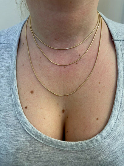 Snake Chain Necklace - 14k Gold Vermeil 925 Sterling Silver - 14"-30" - 1.5mm