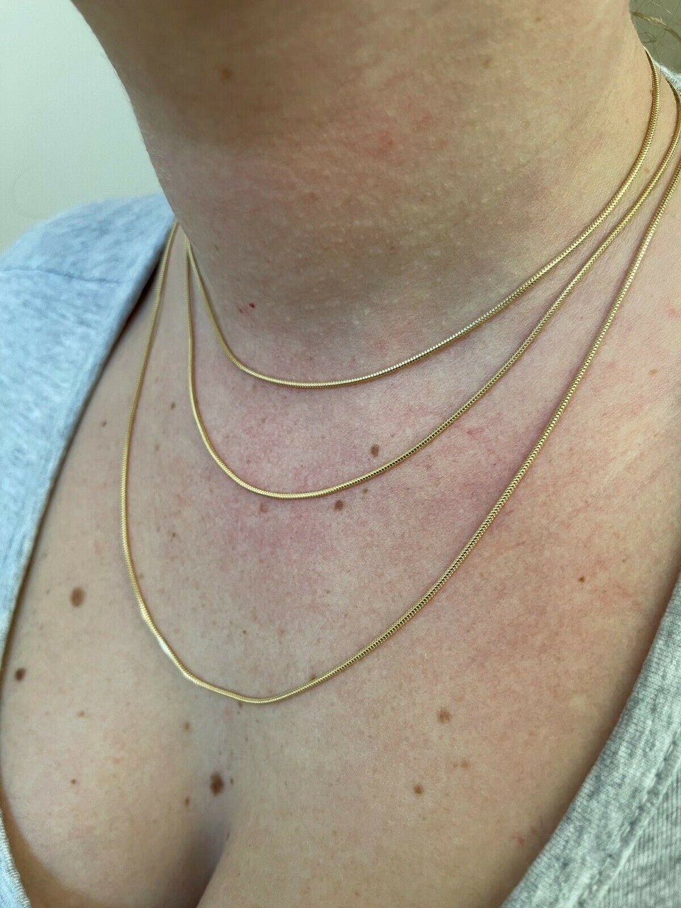 Snake Chain Necklace - 14k Gold Vermeil 925 Sterling Silver - 14"-30" - 1.5mm