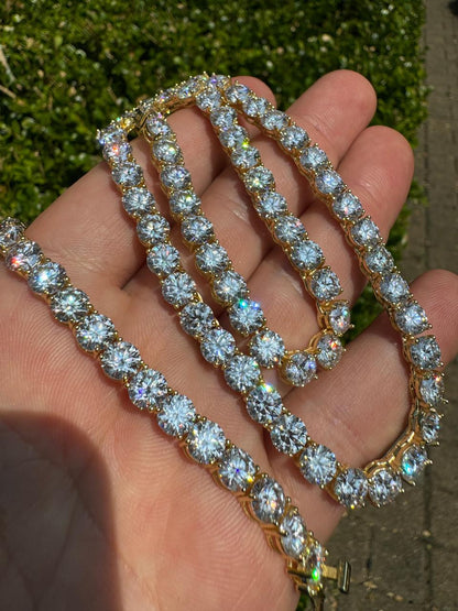 #1 BESTSELLER Tennis Chain Necklace Iced Out CZ Stones - 14k Gold Vermeil Or 925 Silver - 3mm-7mm - 16"-30"
