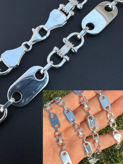 Custom Ferragamo Mariner Link Chain Necklace - 925 Sterling Silver - 18"-28" - 10mm