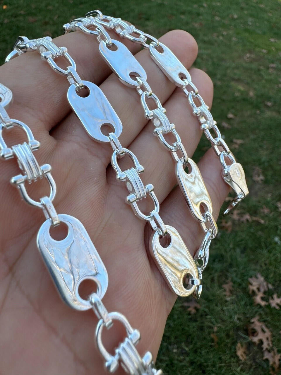 Custom Ferragamo Mariner Link Chain Necklace - 925 Sterling Silver - 18"-28" - 10mm