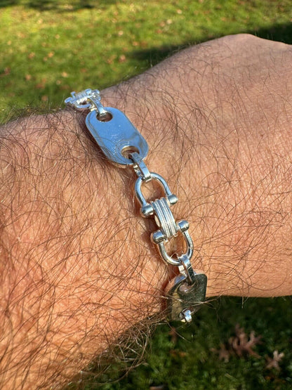 Custom Ferragamo Mariner Link Chain Necklace - 925 Sterling Silver - 18"-28" - 10mm