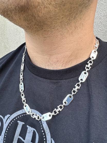 Custom Ferragamo Mariner Link Chain Necklace - 925 Sterling Silver - 18"-28" - 10mm