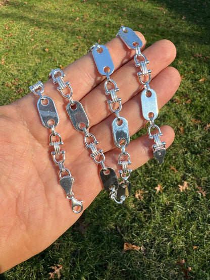 Custom Ferragamo Mariner Link Chain Necklace - 925 Sterling Silver - 18"-28" - 10mm