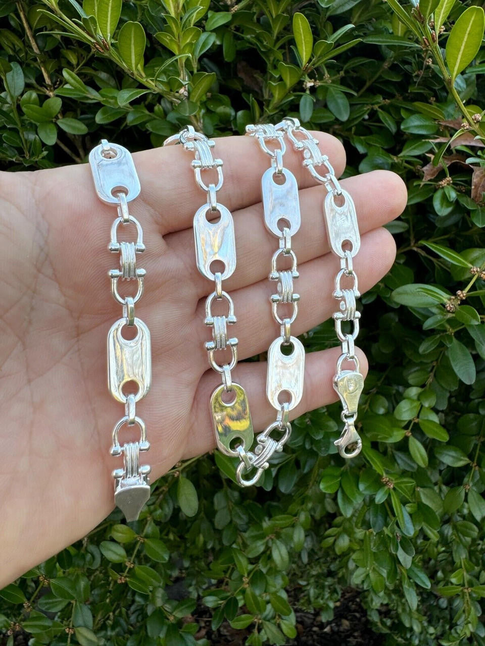 Custom Ferragamo Mariner Link Chain Necklace - 925 Sterling Silver - 18"-28" - 10mm