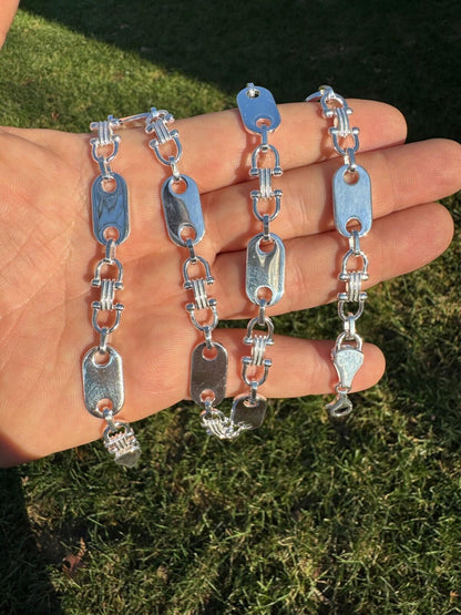 Custom Ferragamo Mariner Link Chain Necklace - 925 Sterling Silver - 18"-28" - 10mm