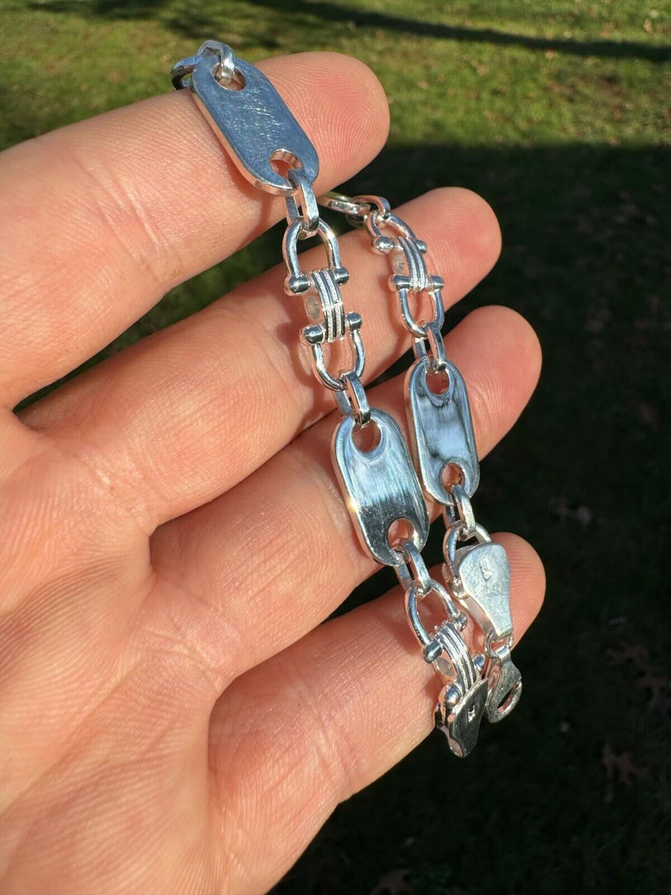 Custom Ferragamo Mariner Link Chain Necklace - 925 Sterling Silver - 18"-28" - 10mm