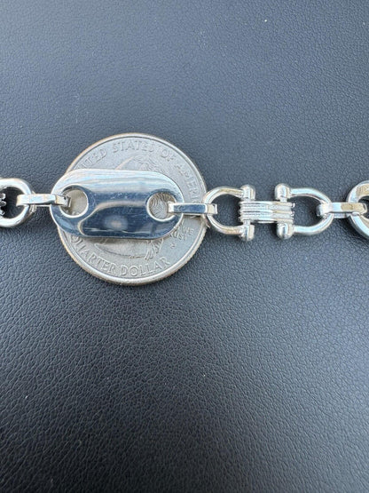 Custom Ferragamo Mariner Link Chain Necklace - 925 Sterling Silver - 18"-28" - 10mm