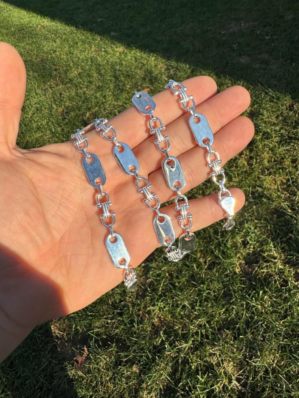 Custom Ferragamo Mariner Link Chain Necklace - 925 Sterling Silver - 18"-28" - 10mm