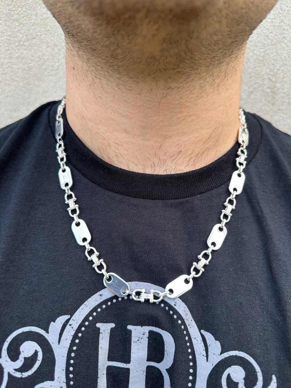 Custom Ferragamo Mariner Link Chain Necklace - 925 Sterling Silver - 18"-28" - 10mm