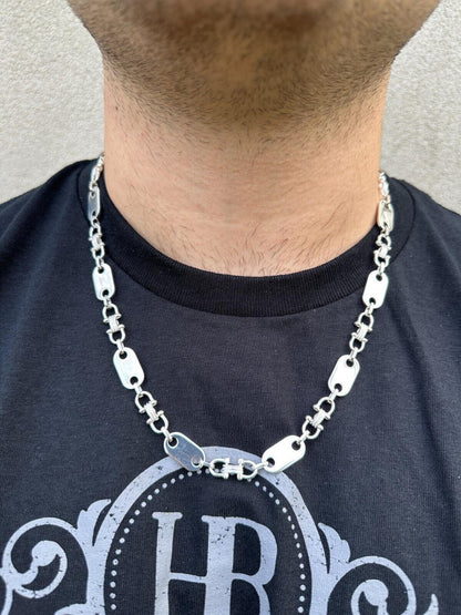 Custom Ferragamo Mariner Link Chain Necklace - 925 Sterling Silver - 18"-28" - 10mm