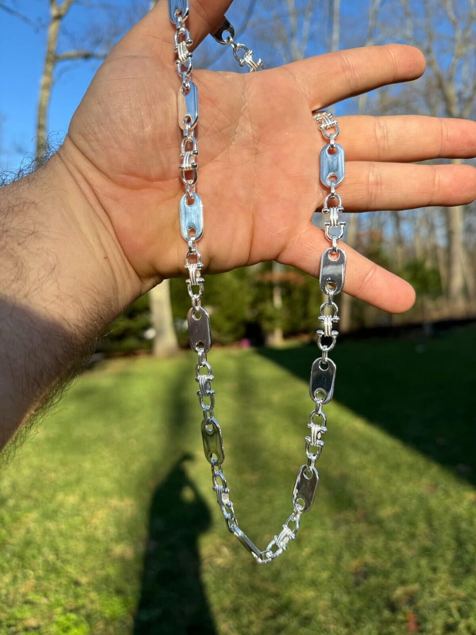 Custom Ferragamo Mariner Link Chain Necklace - 925 Sterling Silver - 18"-28" - 10mm