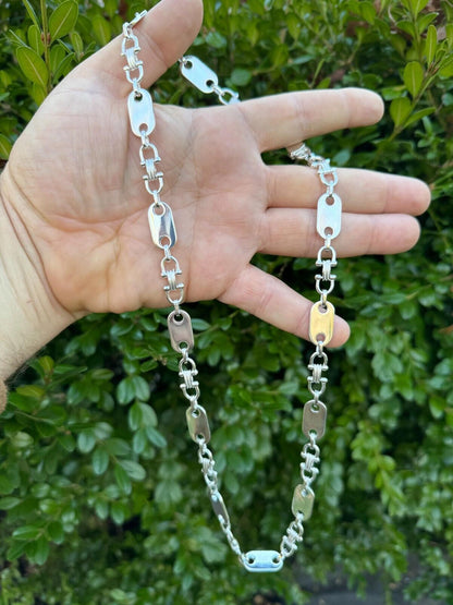 Custom Ferragamo Mariner Link Chain Necklace - 925 Sterling Silver - 18"-28" - 10mm