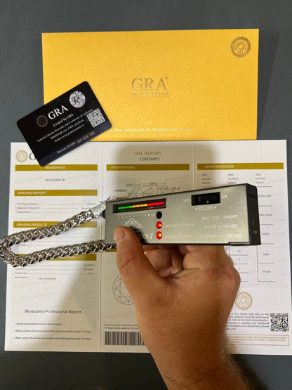 MOISSANITE Iced Clasp Miami Cuban Link Chain Necklace Or Bracelet - 925 Silver - 7"-30" - 12mm