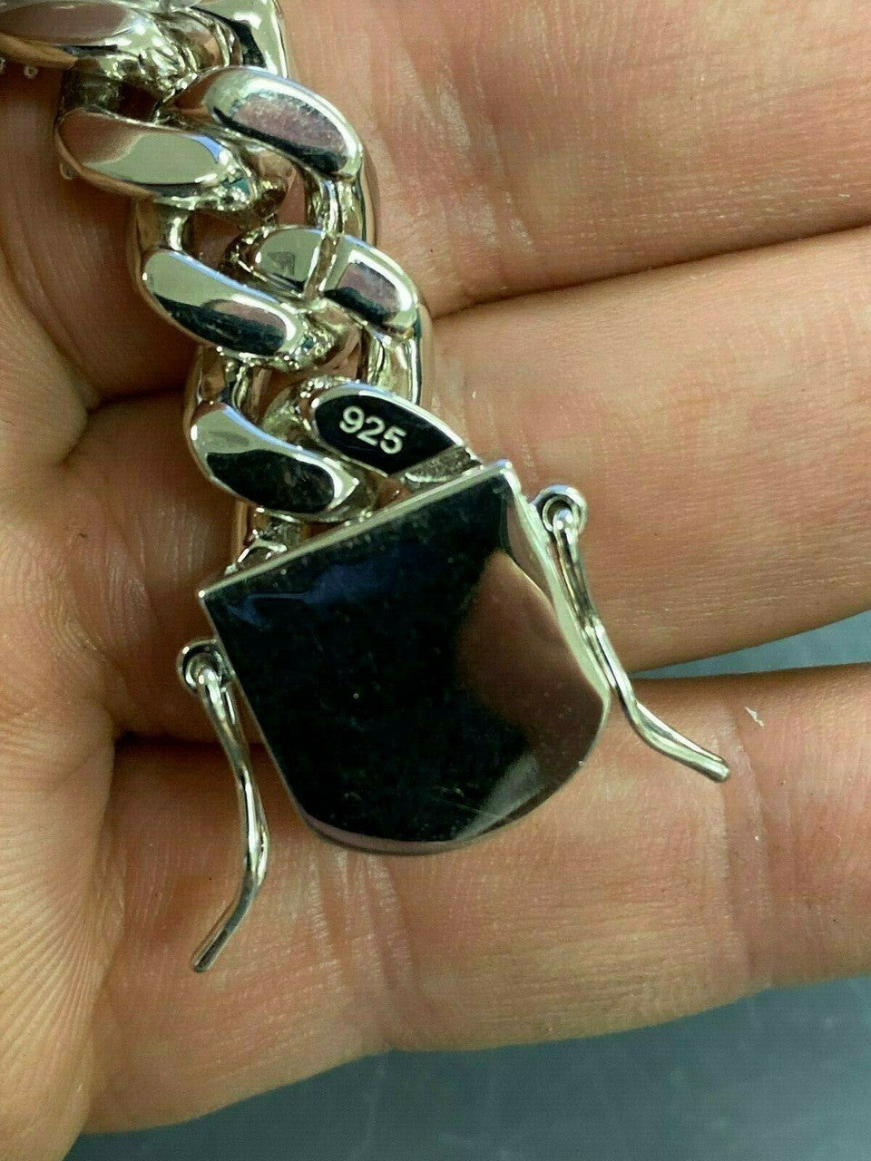 MOISSANITE Big Stone Miami Cuban Link Chain Necklace Iced Out - 925 Silver - 12mm - 16"- 30"