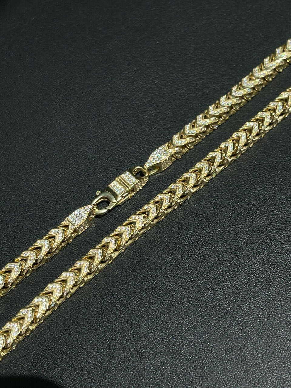 Franco Chain Iced Out CZ Stones - 14k Gold Vermeil 925 Silver - 6mm - 16-30"