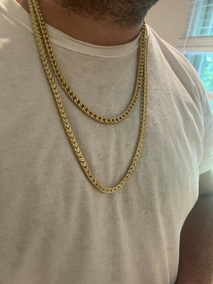 Franco Chain Iced Out CZ Stones - 14k Gold Vermeil 925 Silver - 6mm - 16-30"