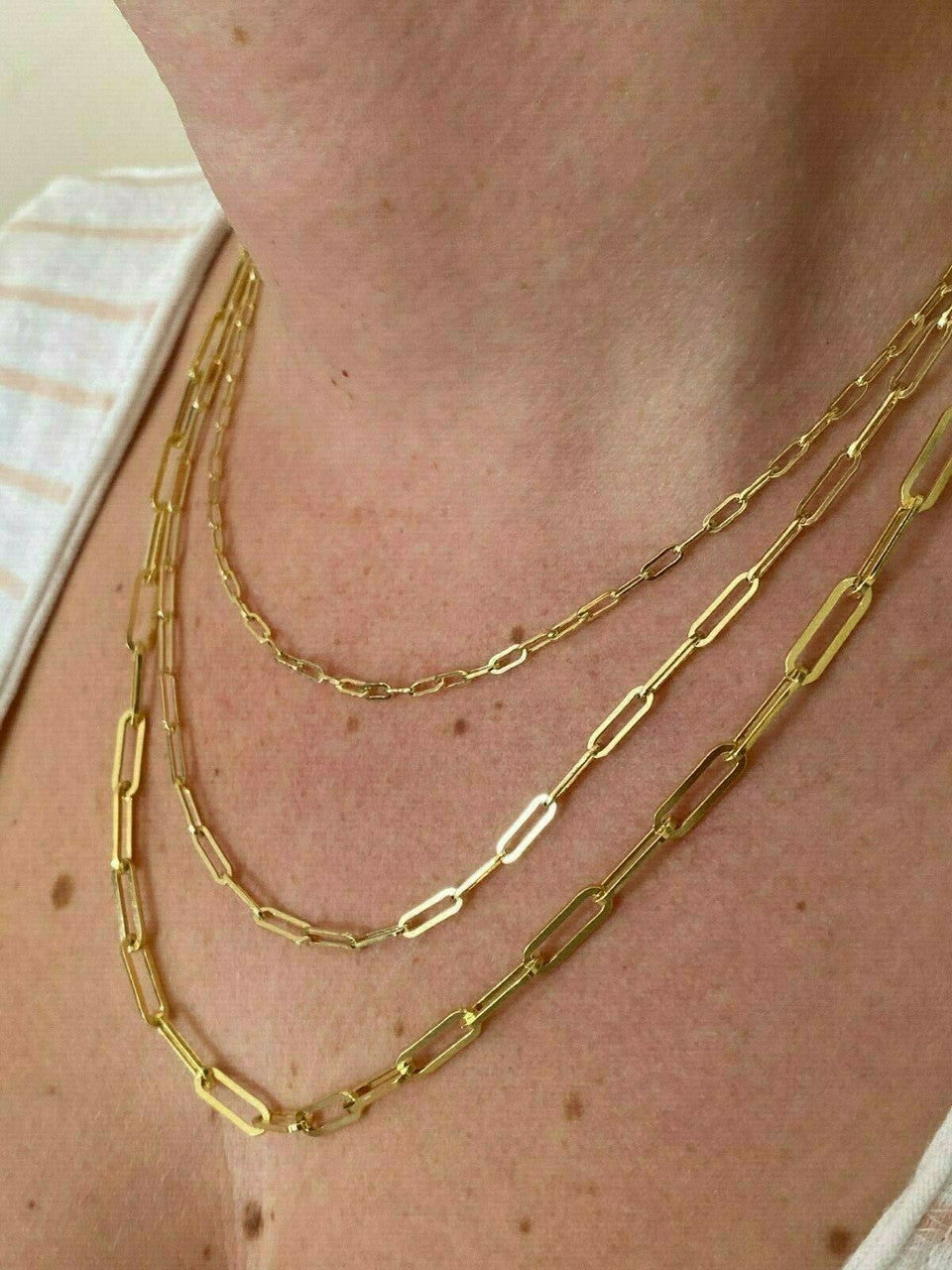 Paperclip Chain Necklace - 14k Gold Vermeil 925 Sterling Silver - 14"-24" - 2.5mm-4mm