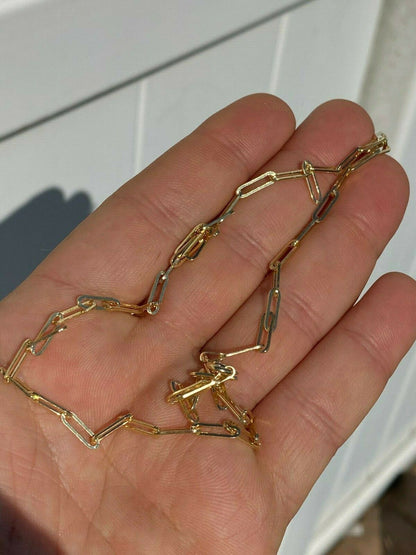 Paperclip Chain Necklace - 14k Gold Vermeil 925 Sterling Silver - 14"-24" - 2.5mm-4mm