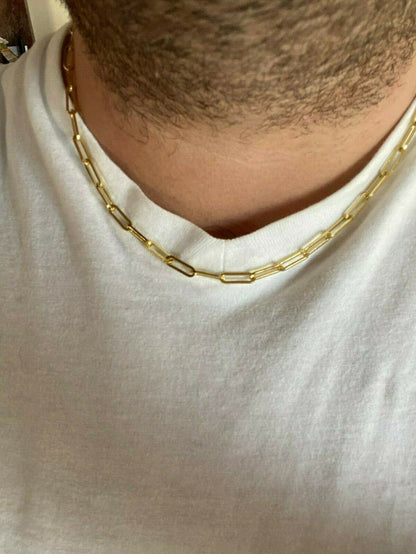 Paperclip Chain Necklace - 14k Gold Vermeil 925 Sterling Silver - 14"-24" - 2.5mm-4mm