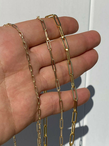 Paperclip Chain Necklace - 14k Gold Vermeil 925 Sterling Silver - 14"-24" - 2.5mm-4mm