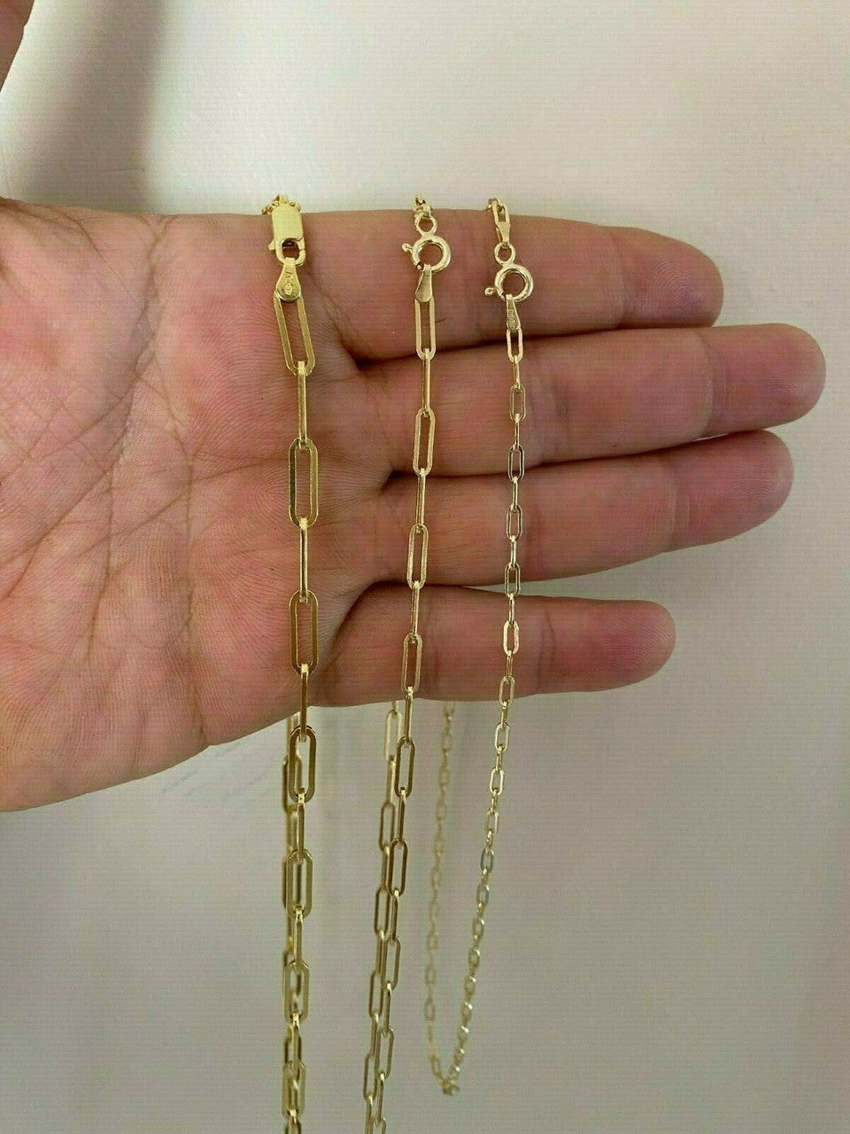 Paperclip Chain Necklace - 14k Gold Vermeil 925 Sterling Silver - 14"-24" - 2.5mm-4mm