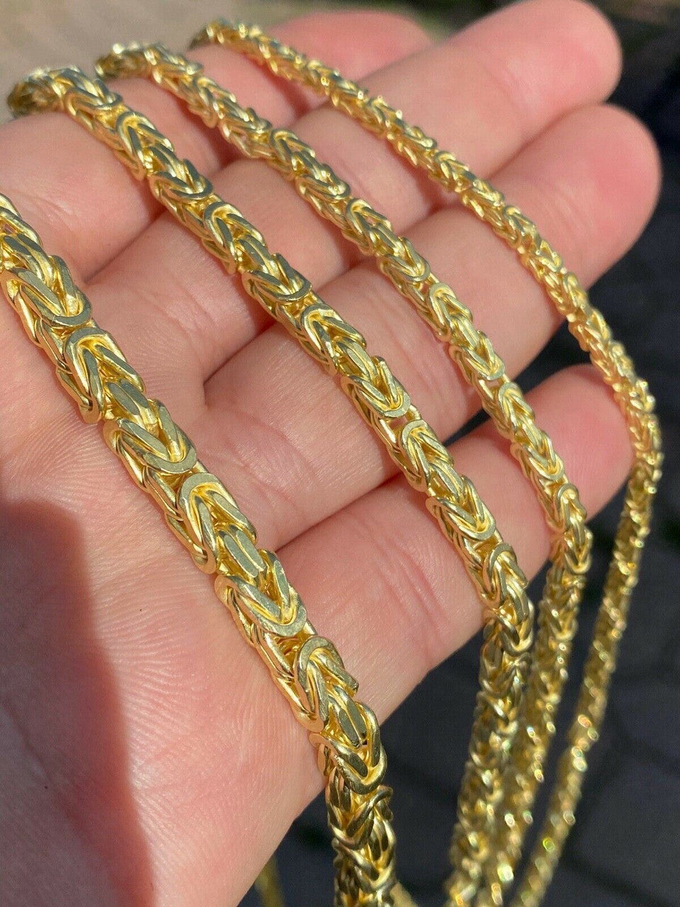 Byzantine Link Chain Necklace - 14k Gold Vermeil 925 Sterling Silver - 18"-30" - 2.5mm-6mm