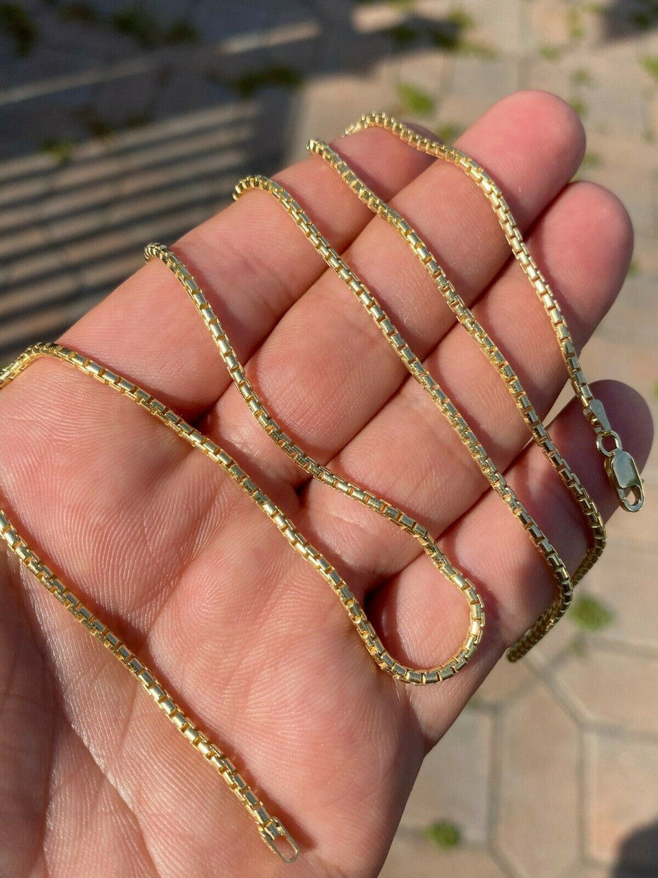 Rounded Box Link Chain Necklace - 14k Gold Vermeil 925 Sterling Silver - 16"-30" - 1mm-3mm