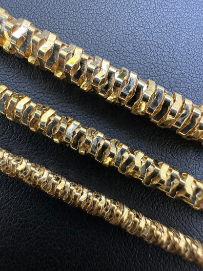 Round Sparkle Rock Chain Necklace - 14k Gold Vermeil 925 Sterling Silver - 16"-30" - 3mm-5mm