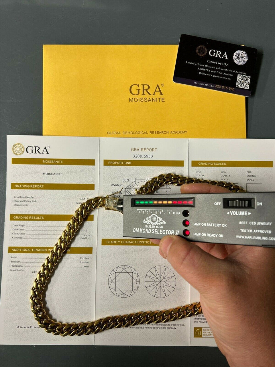 MOISSANITE CLASP Miami Cuban Link Chain Necklace - 14k Yellow Gold Plated Stainless Steel - 16"-30" - 8mm-14mm