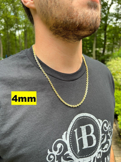 Anchor Cable Chain Necklace Or Bracelet - 14k Gold Vermeil 925 Sterling Silver - 7"-30" - 4mm-8mm