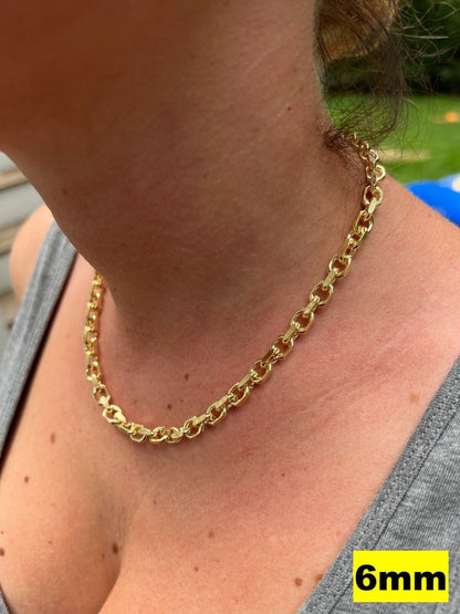 Anchor Cable Chain Necklace Or Bracelet - 14k Gold Vermeil 925 Sterling Silver - 7"-30" - 4mm-8mm