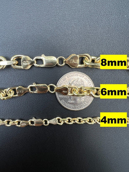 Anchor Cable Chain Necklace Or Bracelet - 14k Gold Vermeil 925 Sterling Silver - 7"-30" - 4mm-8mm