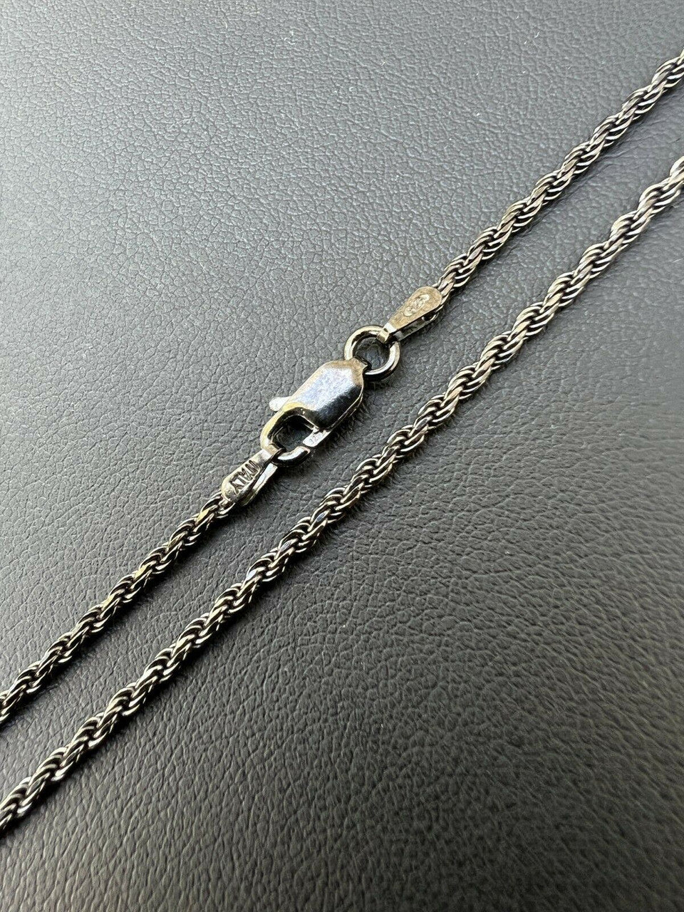 Rope Chain Necklace - Black Rhodium Over 925 Sterling Silver - 16"-30" - 2mm