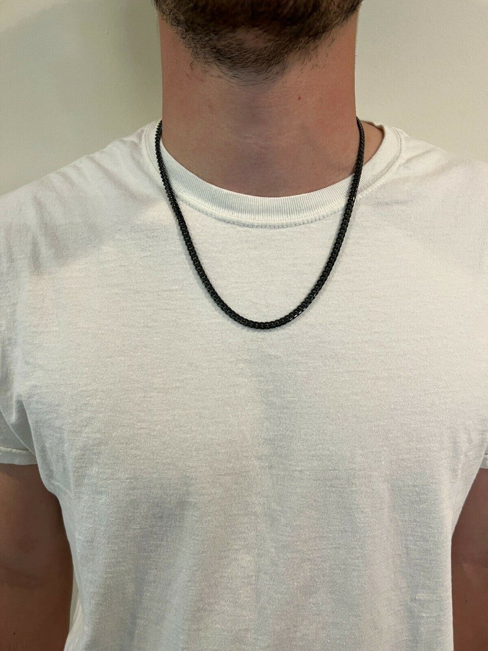 Miami Cuban Link Chain Necklace - Black Rhodium Over 925 Sterling Silver - 16"-30" - 5mm