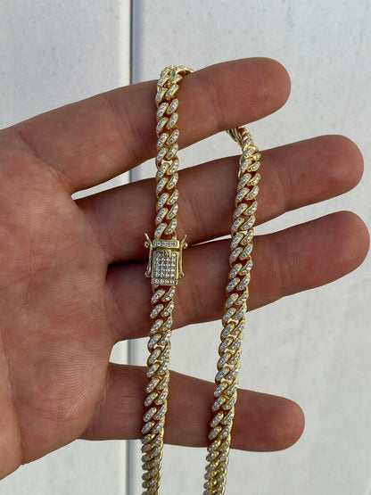 Everyday Wear Miami Cuban Link Chain Necklace Iced Out CZ Stones - 14k Gold Vermeil 925 Silver - 6mm- 16-30" $264.00 - $482.00 Add to Wish List Share Facebook  Email  Twitter  Linkedin  Pinterest