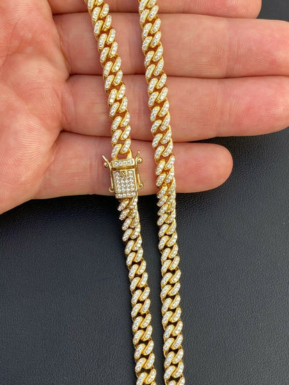 Everyday Wear Miami Cuban Link Chain Necklace Iced Out CZ Stones - 14k Gold Vermeil 925 Silver - 6mm- 16-30" $264.00 - $482.00 Add to Wish List Share Facebook  Email  Twitter  Linkedin  Pinterest