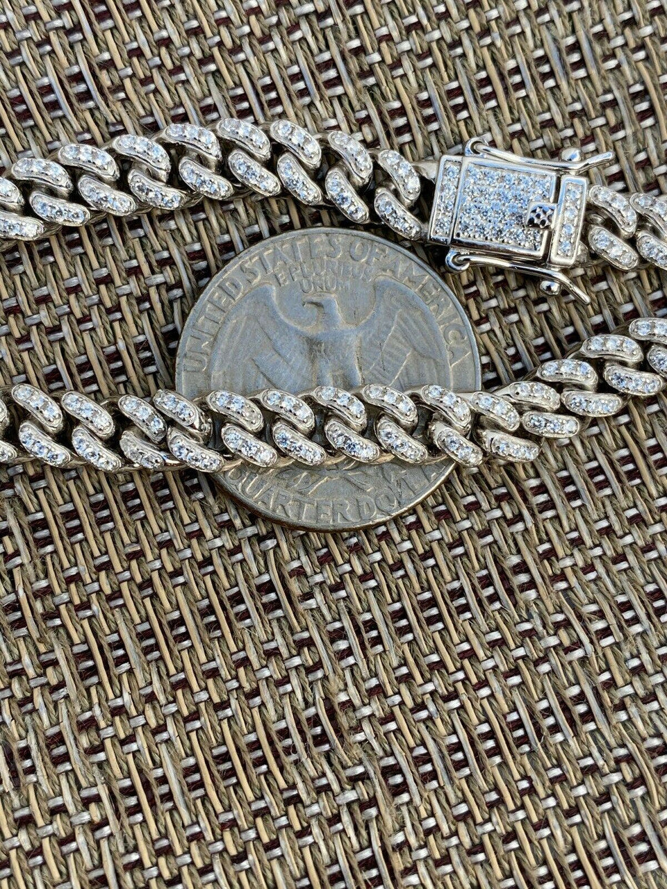 Everyday Wear Miami Cuban Link Chain Necklace Iced Out CZ Stones - 925 Silver - 6mm- 16-30"