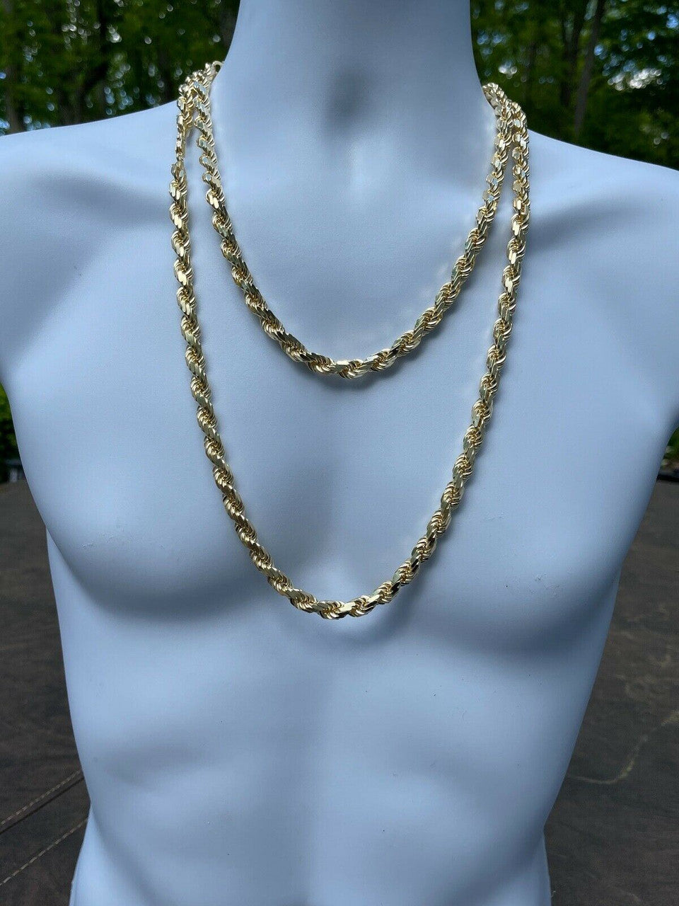 BOSS Rope Chain Necklace - 14k Gold Vermeil 925 Sterling Silver - 18"-30" - 8mm