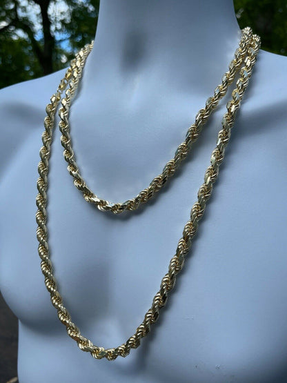 BOSS Rope Chain Necklace - 14k Gold Vermeil 925 Sterling Silver - 18"-30" - 8mm