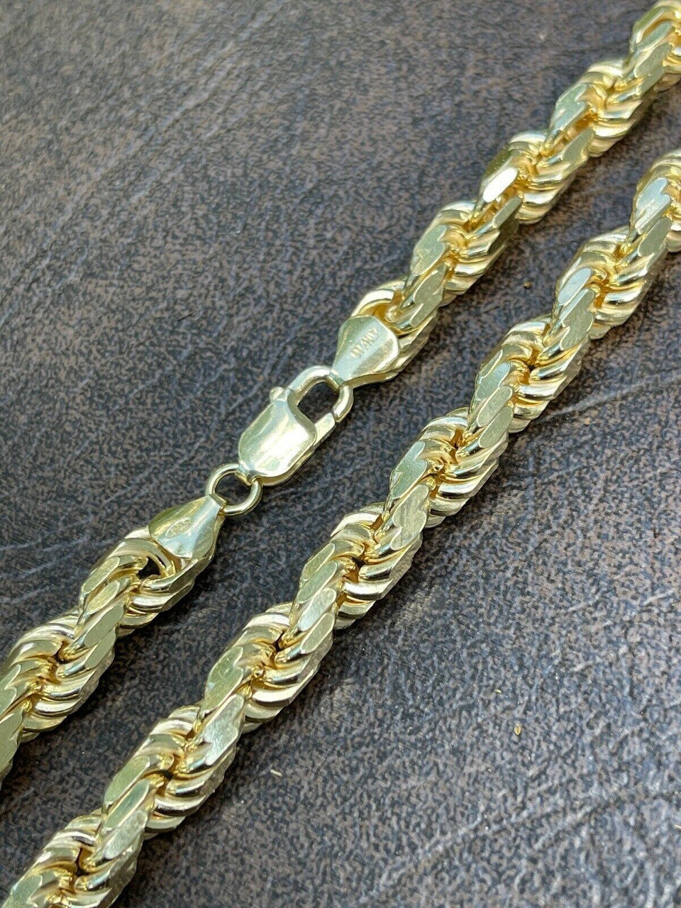 BOSS Rope Chain Necklace - 14k Gold Vermeil 925 Sterling Silver - 18"-30" - 8mm