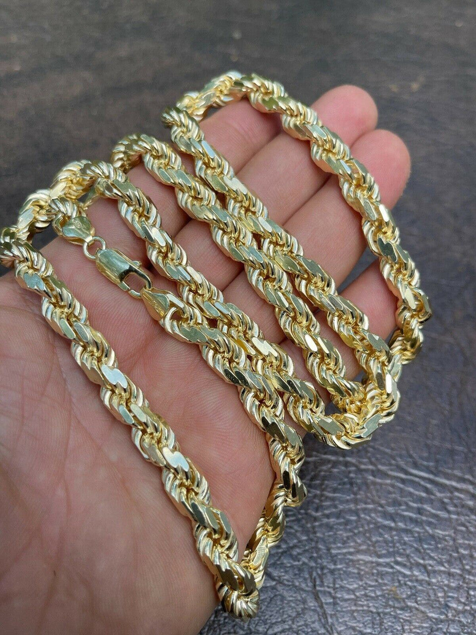 BOSS Rope Chain Necklace - 14k Gold Vermeil 925 Sterling Silver - 18"-30" - 8mm