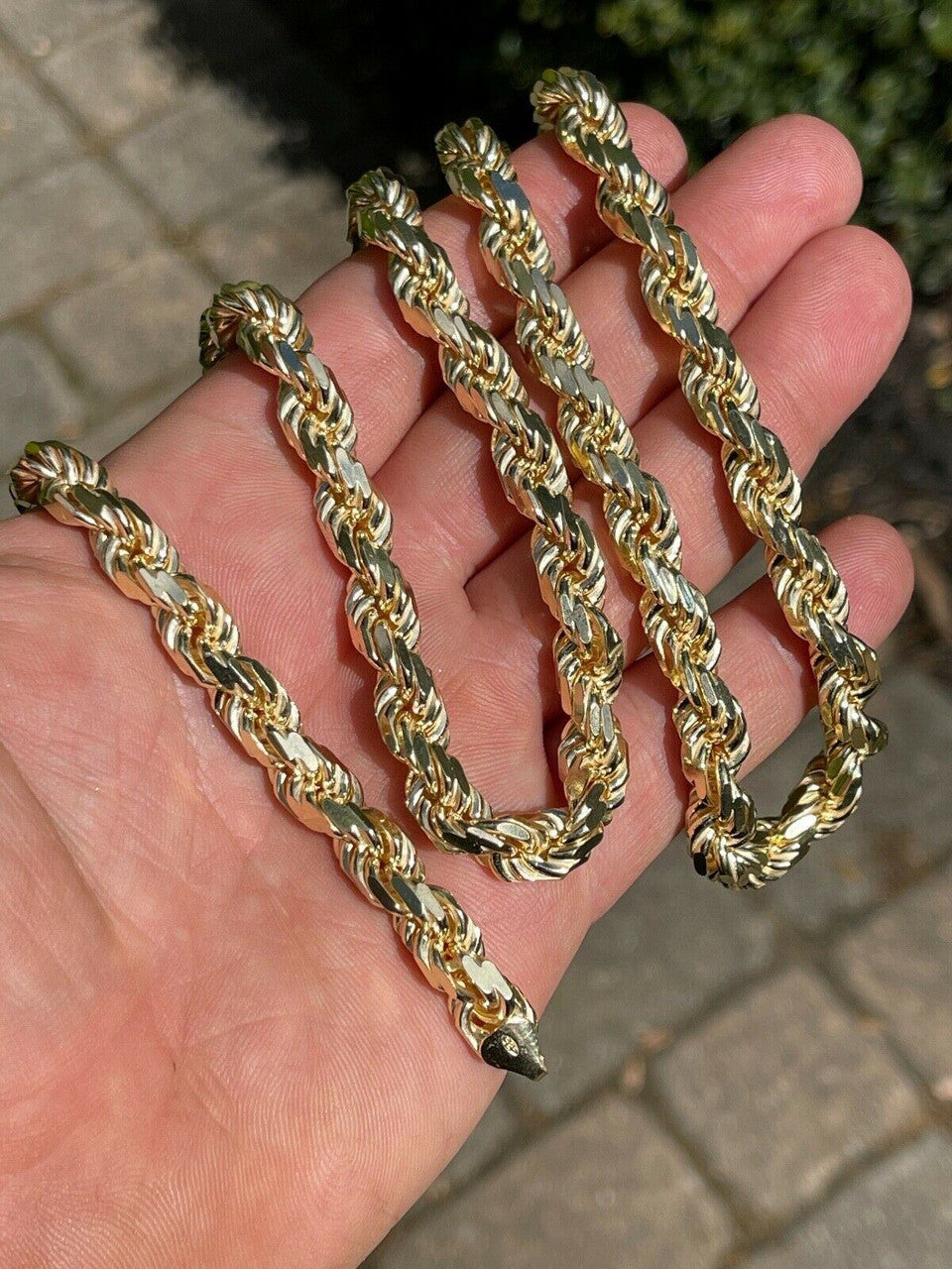 BOSS Rope Chain Necklace - 14k Gold Vermeil 925 Sterling Silver - 18"-30" - 8mm